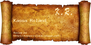 Kassa Roland névjegykártya